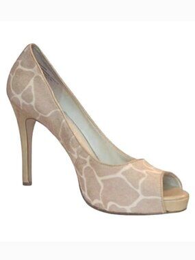 Nine West Pony Hair Peep Toe Hidden Platform Pump- Sz. 8.5